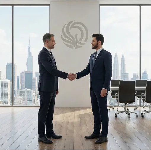 Business partners shaking hands