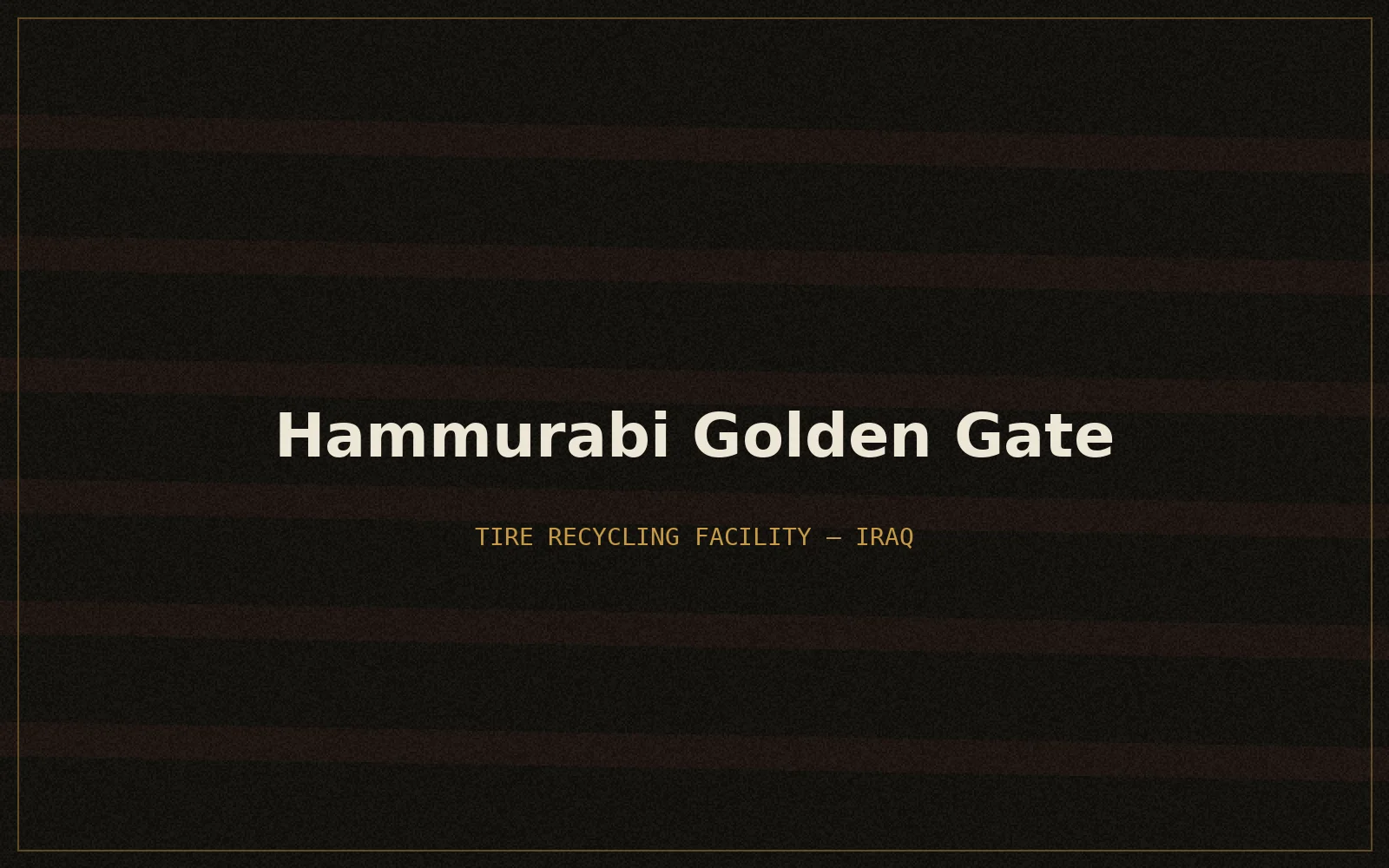 Hammurabi Golden Gate tire recycling facility, Baghdad
